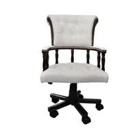 fauteuil de bureau helloshop26 fauteuil chaise chaise de bureau en cuir mélangé blanc