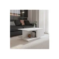 table basse selsey table basse - acmena - 90x60 cm - blanc - mat - en bois - style scandinave
