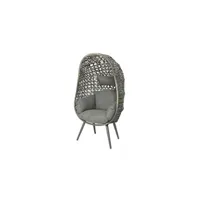 fauteuil de jardin jardideco fauteuil de jardin sur pieds ouf de jardin en résine tressée gris clair palermo -