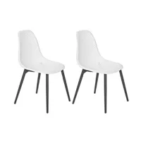 chaise de jardin jardiline lot de 2 chaises de jardin en aluminium et résine coloris blanc malte -