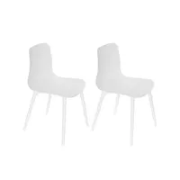 chaise de jardin jardiline lot de 2 chaises de jardin en aluminium et résine blanc corfou -