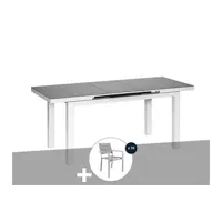 table de jardin jardiline table et chaise de jardin en aluminium gris perle ibiza perle avec 10 chaises -