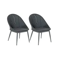 chaise de jardin jardiline lot de 2 fauteuils de jardin en aluminium avec coussin gris fuerta aventura -
