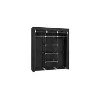 armoire songmics armoire de rangement noir 175 x 150 x 45 cm ryg12b