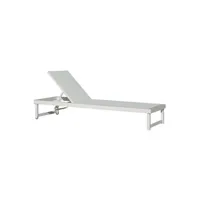 chaise longue - transat hévéa hevea - bain de soleil en aluminium cancun blanc