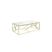 table basse vente-unique table basse athena de pascal morabito - verre trempé et acier - doré