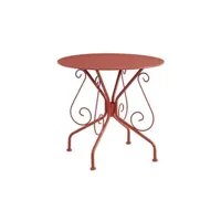 table de jardin vente-unique table de jardin en métal façon fer forgé - terracotta - guermantes