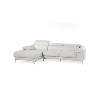 canapé d'angle vente-unique canapé d'angle en cuir solange - blanc - angle gauche