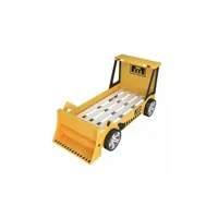 lit enfant vente-unique lit tracteur constructor - 90 x 190 cm - mdf - jaune
