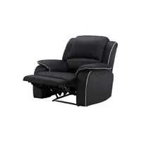 fauteuil de relaxation vente-unique fauteuil relax en microfibre hernani - noir