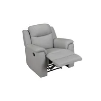 fauteuil de relaxation vente-unique fauteuil relax evasion en cuir - gris clair