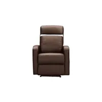 fauteuil de relaxation vente-unique fauteuil relax électrique en cuir aberdeen - marron et bande ivoire