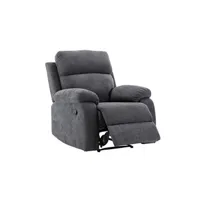 fauteuil de relaxation vente-unique fauteuil relax en tissu tolzano - anthracite