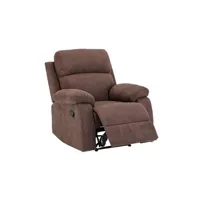 fauteuil de relaxation vente-unique fauteuil relax en tissu tolzano - marron