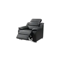 fauteuil de relaxation vente-unique fauteuil relax électrique en cuir arena iii - noir