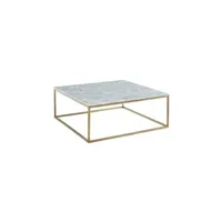 table basse vente-unique table basse design aretha de pascal morabito - marbre et métal - blanc et doré