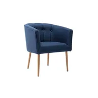 fauteuil de salon vente-unique fauteuil cabriolet en tissu grape - bleu