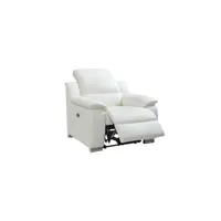 fauteuil de relaxation vente-unique fauteuil relax électrique en cuir arena iii - ivoire