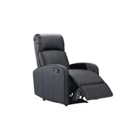 fauteuil de relaxation vente-unique fauteuil relax en simili isao - noir