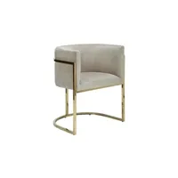chaise vente-unique chaise avec accoudoirs - velours et acier inoxydable - beige et doré - peria de pascal morabito