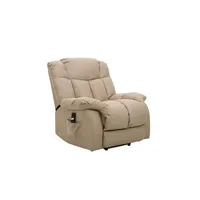 fauteuil de relaxation vente-unique.com fauteuil releveur en tissu beige meldola