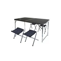 table de jardin urban living table et chaises de camping ensemble table pliante 120x60x55/62/70 cm + 4 chaises de camping
