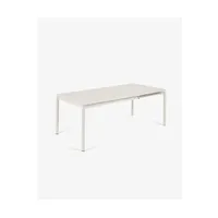 table de jardin pegane table de jardin extensible coloris blanc mat en aluminium - longueur 140 / 200 x profondeur 90 x hauteur 75 cm - marque