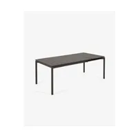 table de jardin pegane table de jardin extensible coloris noir mat en aluminium - longueur 140 / 200 x profondeur 90 x hauteur 75 cm - marque