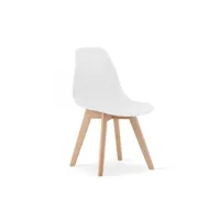 chaise hucoco kitter - chaise style scandinave salon/salle à manger - blanc