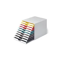 armoire de bureau durable 763027 module de classement varicolor mix 10 tiroirs de h22 mm pour documents a4, folio, enveloppes