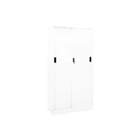 armoire de bureau vidaxl armoire de bureau et porte coulissante blanc 90x40x180 cm acier
