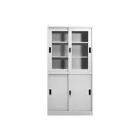 armoire de bureau vidaxl armoire à bureau porte coulissante gris clair 90x40x180cm acier