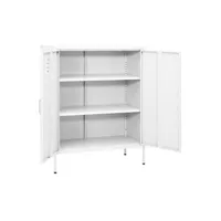 armoire de bureau vidaxl armoire de rangement blanc 80x35x101,5 cm acier