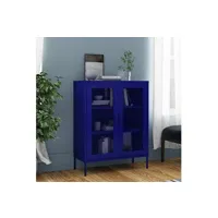 armoire de bureau vidaxl armoire de rangement bleu marine 80x35x101,5 cm acier
