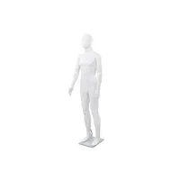 porte manteau vidaxl mannequin homme corps complet base verre blanc brillant 185 cm