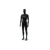 porte manteau vidaxl mannequin homme corps complet base verre noir brillant 185 cm
