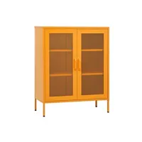 armoire de bureau vidaxl armoire de rangement jaune moutarde 80x35x101,5 cm acier