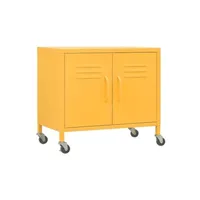 armoire de bureau vidaxl armoire de rangement jaune moutarde 60x35x56 cm acier
