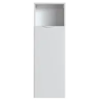 meuble de salle de bain pegane colonne salle de bain en melamine coloris blanc laque mat - longueur 40 x profondeur 26 x hauteur 120 cm --