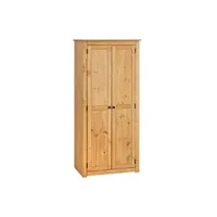 armoire idimex armoire cancun penderie avec 1 étagère derrière 2 portes battantes, en pin massif finition teintée/cirée