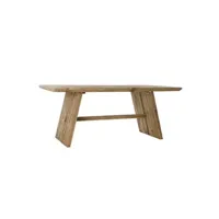 table à manger pegane table à manger / table repas rectangulaire en bois recycle coloris naturel - longueur 180 x hauteur 75 x profondeur 95 cm --