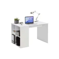 accessoires pour bureau fmd bureau avec étagères latérales 117 x 72,9 x 73,5 cm blanc