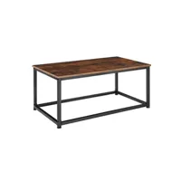 table basse tectake table d'appoint lynch 100x55x45,5cm - bois foncé industriel, rustique