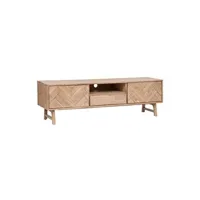 meubles tv atmosphera meuble tv en bois d'acacia 2 portes aeris - naturel clair