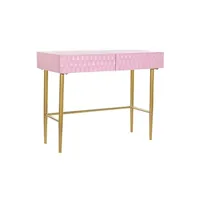 console pegane console table en metal dore et bois de manguier coloris rose - longueur 90 x profondeur 45 x hauteur 74 cm --