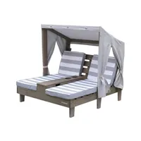 chaise longue - transat kidkraft chaise longue double avec porte-gobelets - gris