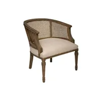 fauteuil de salon pegane fauteuil en cannage et bois de bouleau coloris beige - longueur 64 x profondeur 65 x hauteur 69,5 cm --