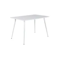 table à manger venture home - table de repas en mdf et acier 120 x 80 cm polar blanc