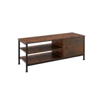 meubles tv tectake meuble bas durban 110x40x45,5cm - bois foncé industriel, rustique