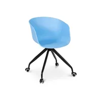 fauteuil de bureau generique chaise de bureau design avec accoudoirs et roues bleu - métal, pp iconik interior